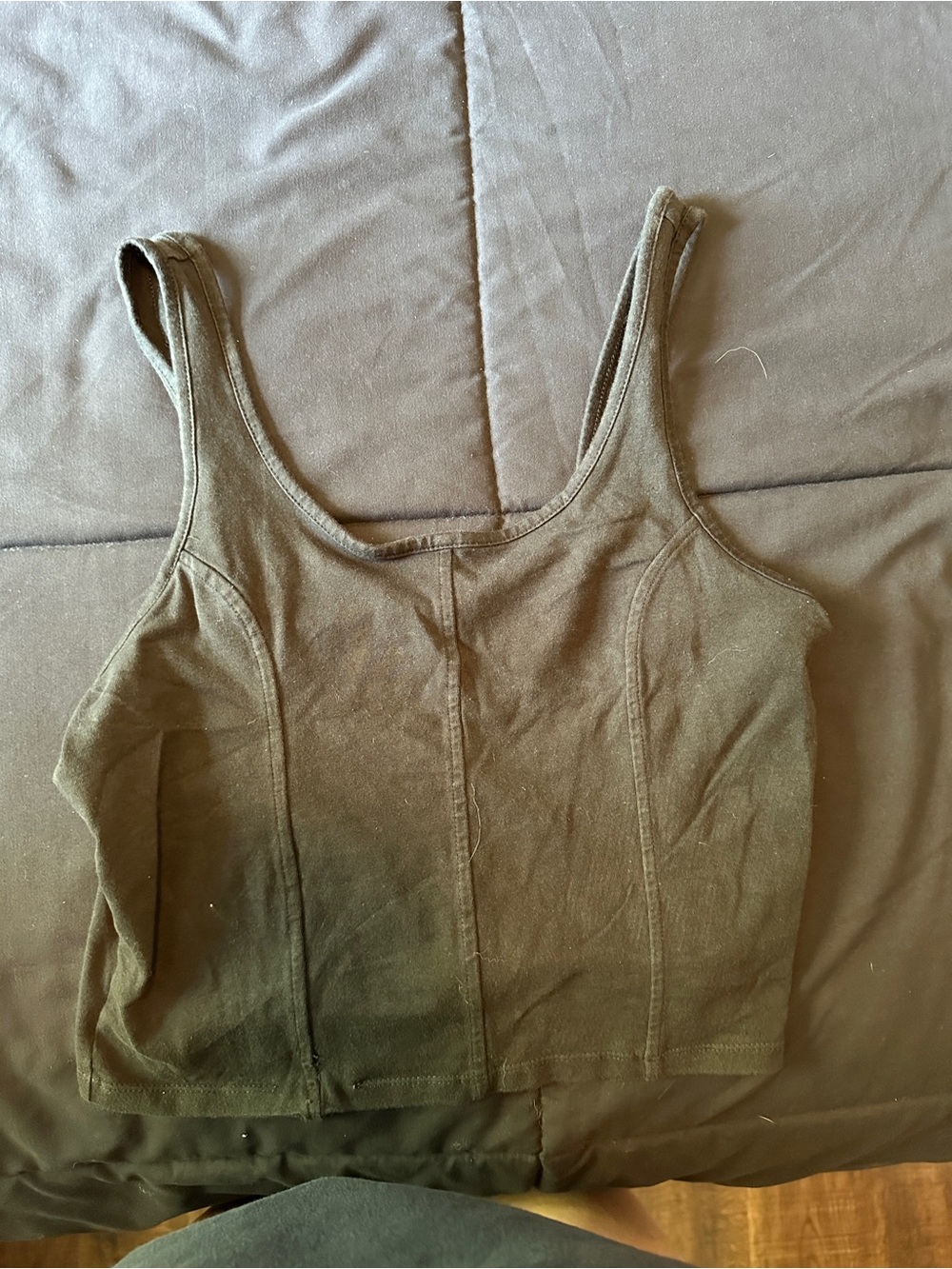 Levi's Olive Green Scoop Neck Crop Tank